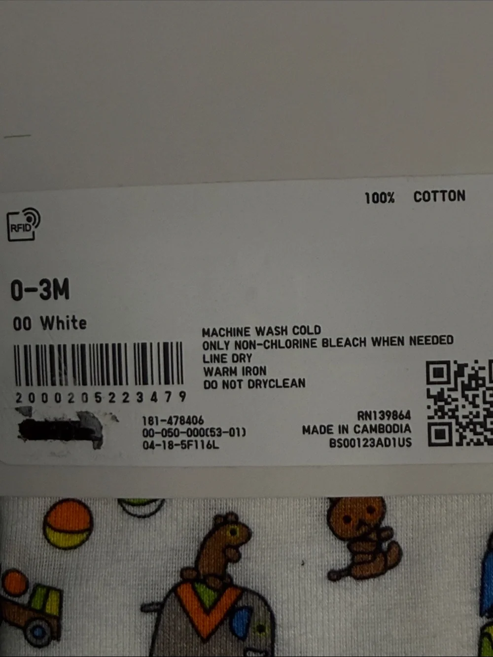 BNWT UNIQLO THE BOOK COLLECTION LONG SLEEVE BODYSUIT CROSS OVER STYLE SIZE 0-3M